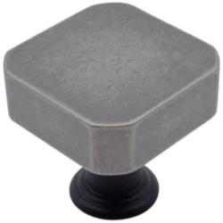 Mod Weathered Nickel Matte Black Metal 1 1/4"W Cabinet Knob