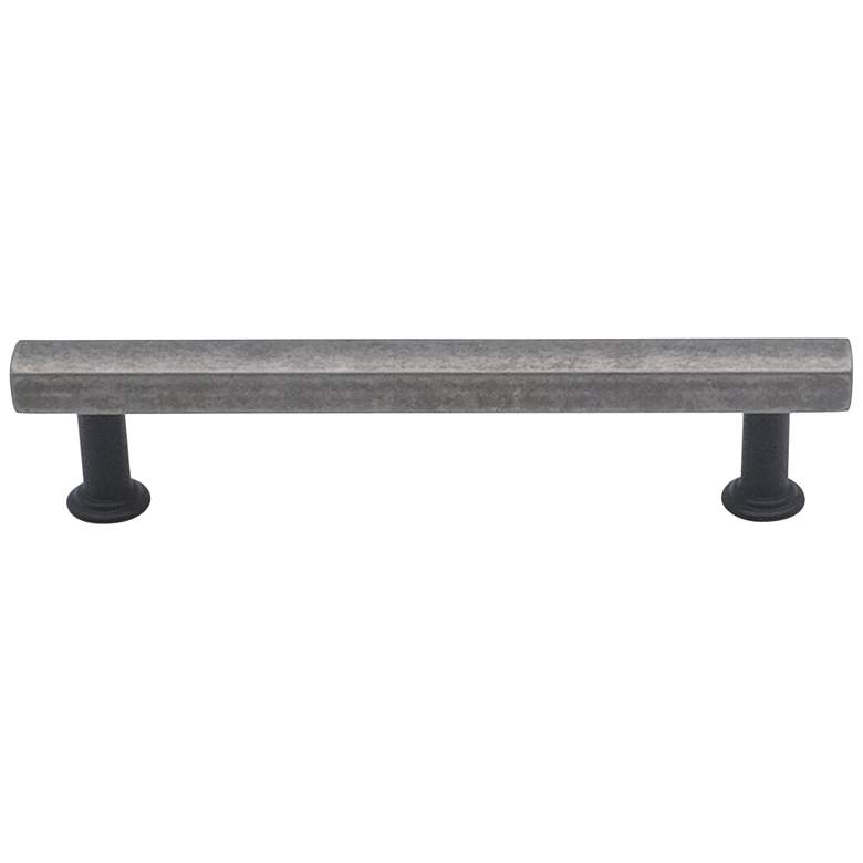 Image 1 Mod Weathered Nickel Matte Black Metal 6 1/4"W Cabinet Pull