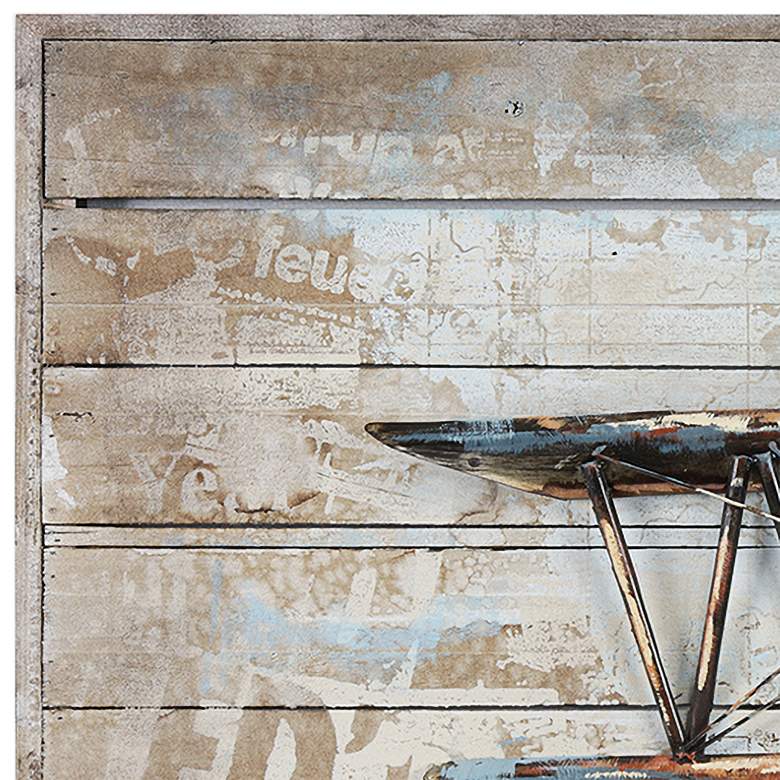 Image 3 Model Airplane 60" Wide Metal Dimensional Wall Art more views