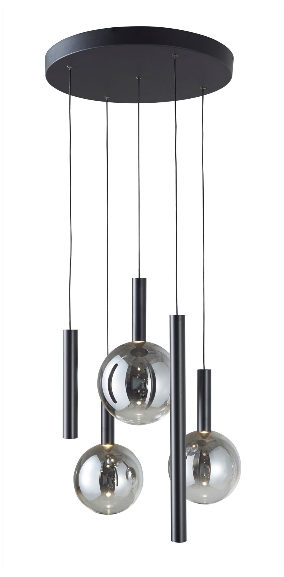 Modella 21" Wide 5-Light Black Pendant