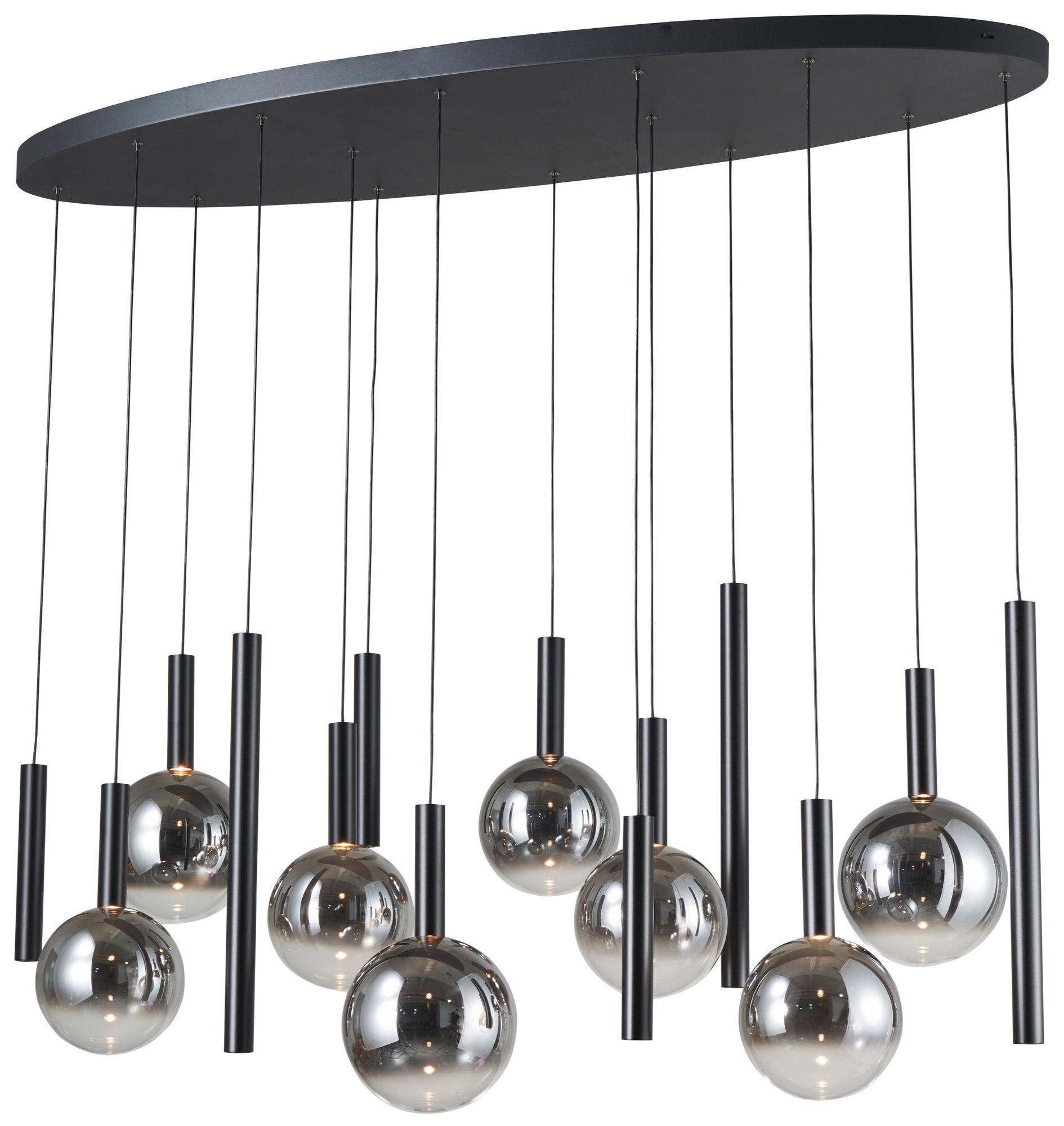Image 3 Modella 55" Wide 14-Light Black Pendant more views