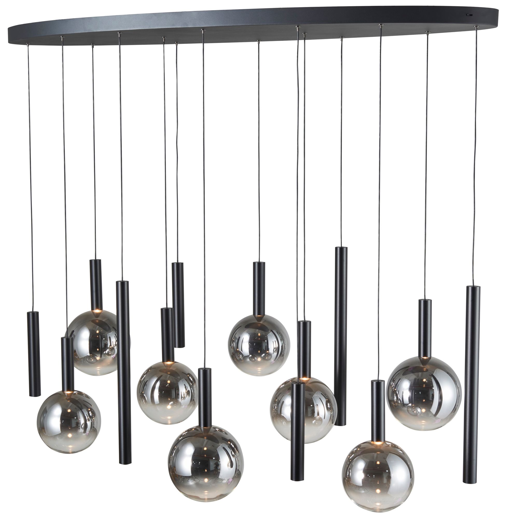 Image 4 Modella 55" Wide 14-Light Black Pendant more views