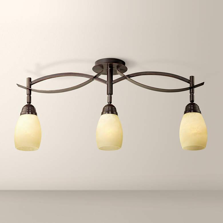 Image 1 Modella Collection 31 1/4 inch Wide Triple Ceiling Light