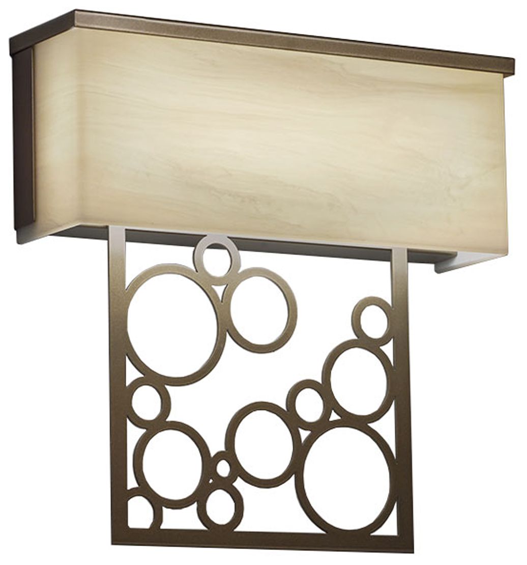 Modelli 14.5" High Medieval Bronze|Faux Alabaster ADA Sconce 0-10V LED