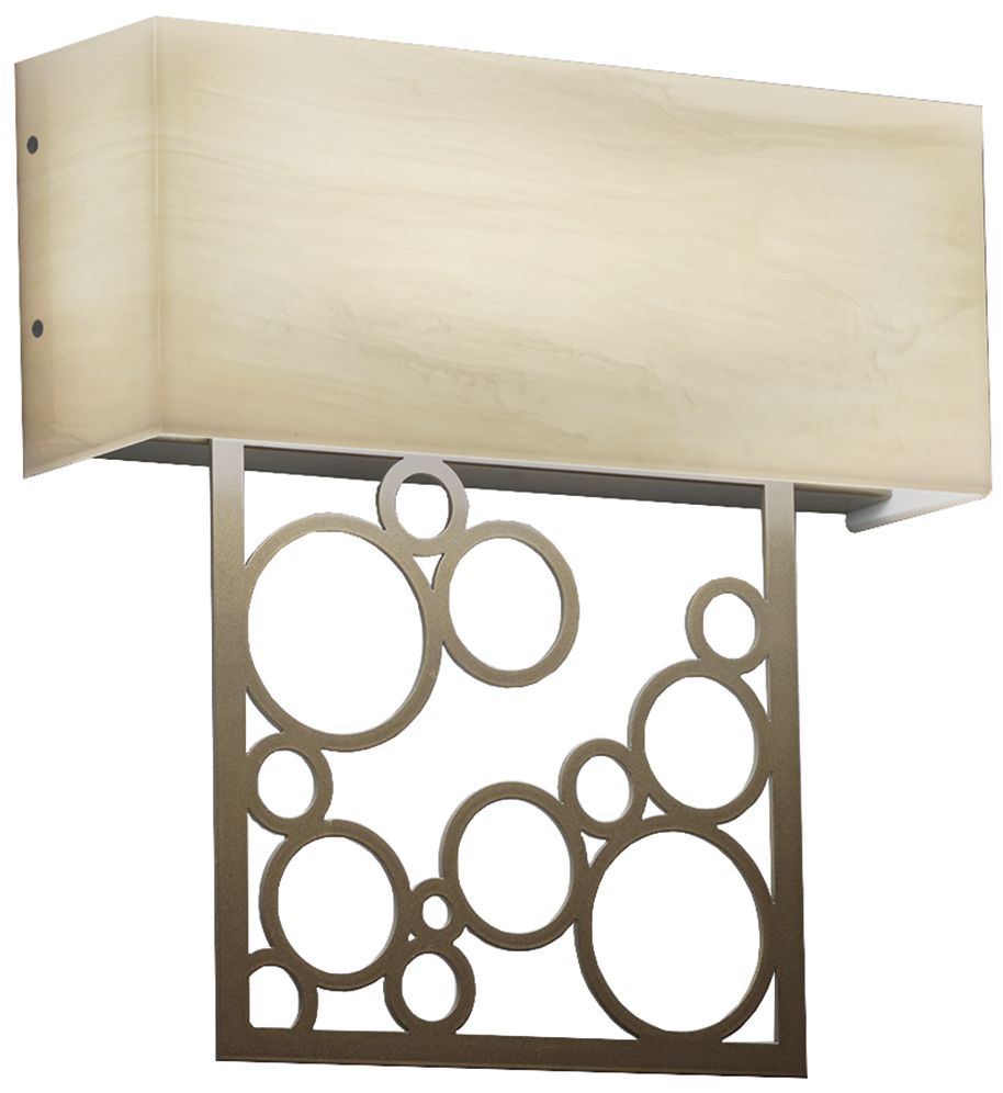 Modelli 14.5" High Medieval Bronze|Faux Alabaster ADA Sconce 0-10V LED