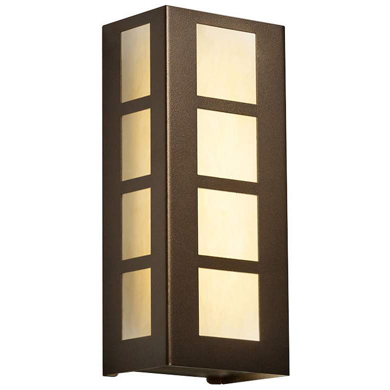 Image 1 Modelli 14 inchH Empire Bronze and Caramel Onyx Exterior Sconce