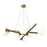 2_Modena 28"W 6-Light Plated Brushed Brass Chandelier w/ White Glass Sha