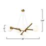 4_Modena 28"W 6-Light Plated Brushed Brass Chandelier w/ White Glass Sha more views