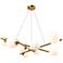Modena 31"W 9-Light Plated Brushed Brass Chandelier w/ White Glass Sha