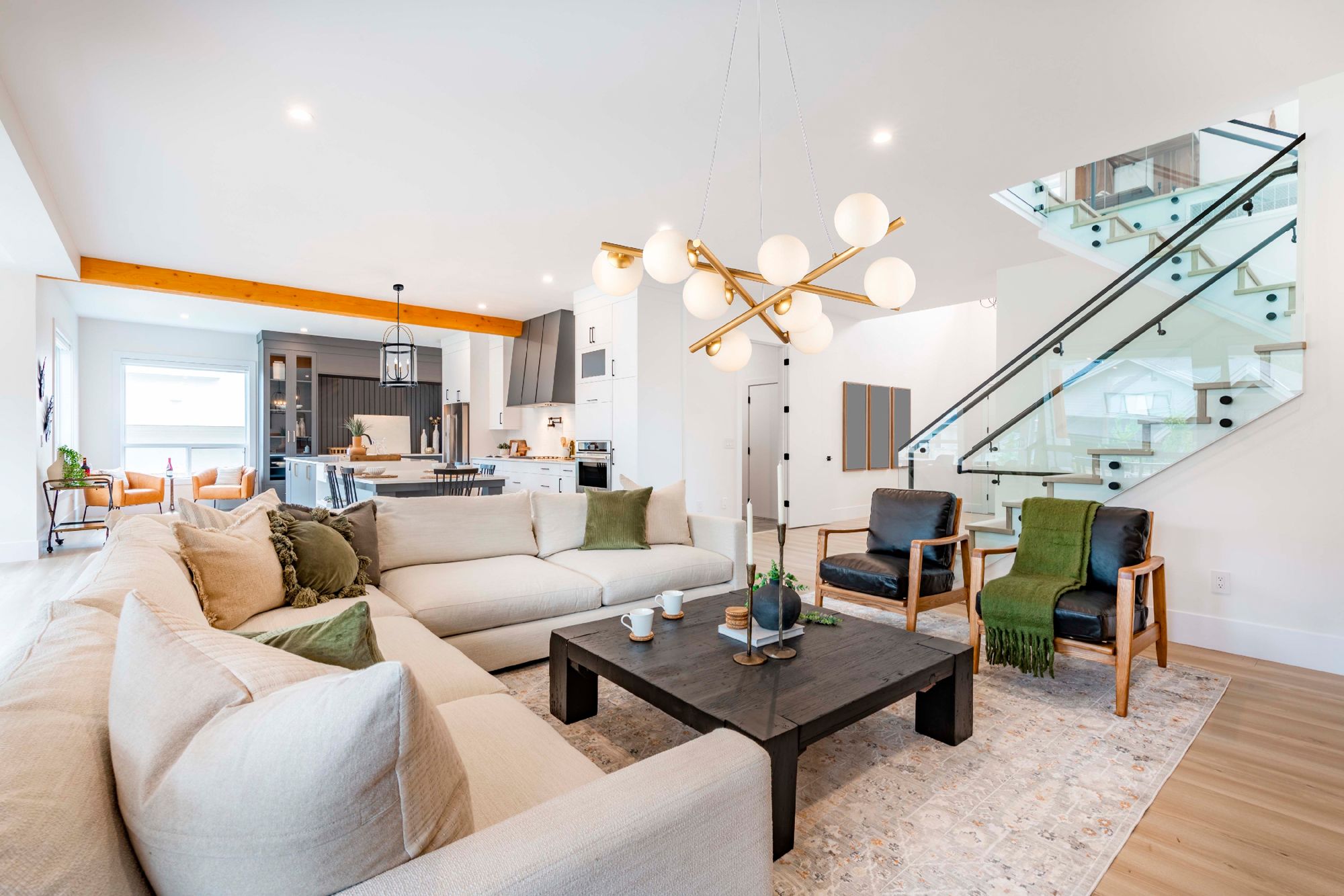 Image 4 Modena 31"W 9-Light Plated Brushed Brass Chandelier w/ White Glass Sha more views