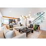 4_Modena 31"W 9-Light Plated Brushed Brass Chandelier w/ White Glass Sha more views