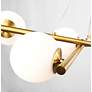 5_Modena 31"W 9-Light Plated Brushed Brass Chandelier w/ White Glass Sha more views