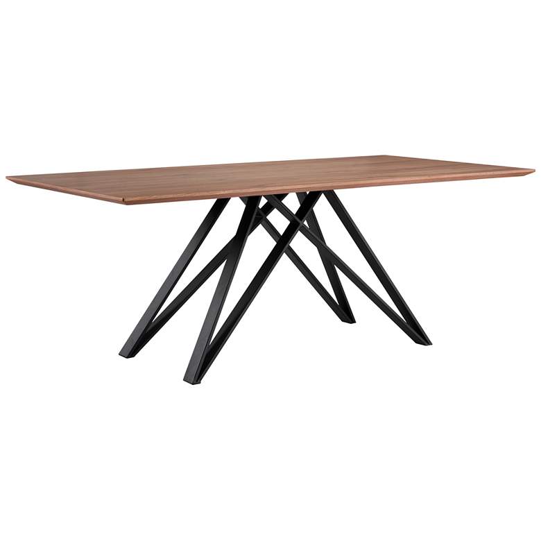Image 1 Modena 79 in. Dining Table in Walnut Wood and Matte Black Finish