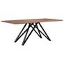 Modena 79 in. Dining Table in Walnut Wood and Matte Black Finish