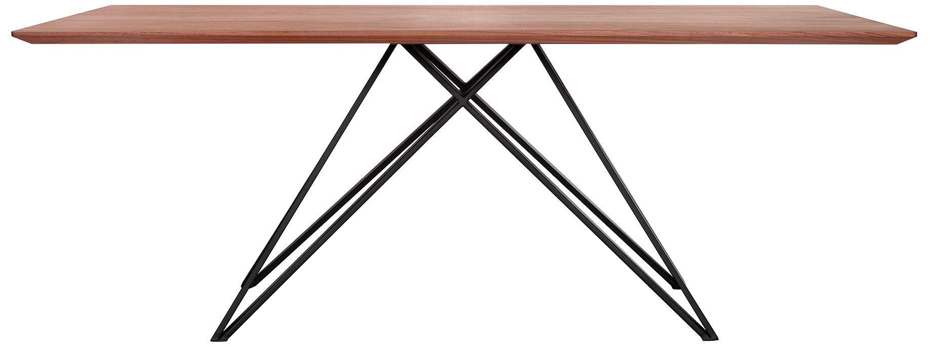 Image 3 Modena 79 in. Dining Table in Walnut Wood and Matte Black Finish more views