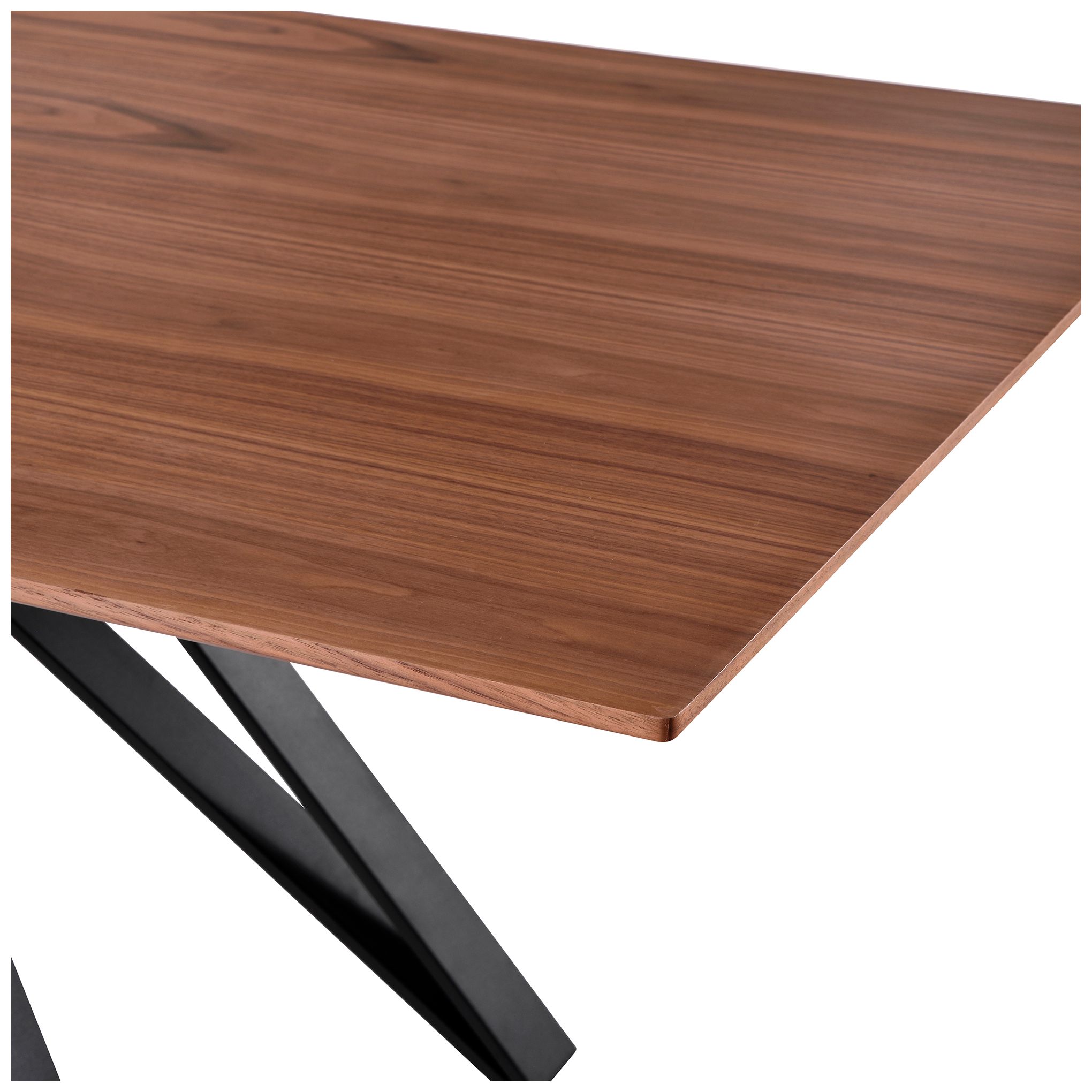 Image 6 Modena 79 in. Dining Table in Walnut Wood and Matte Black Finish more views