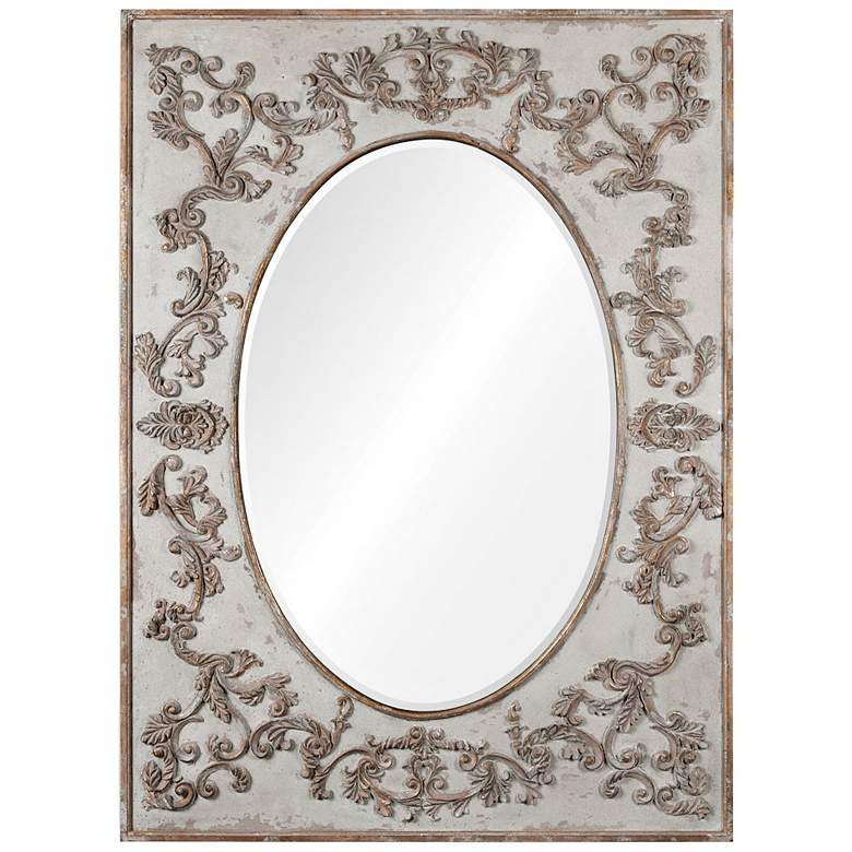 Image 1 Modena Aged Ivory 51 1/4 inch x 69 3/4 inch Floor Mirror