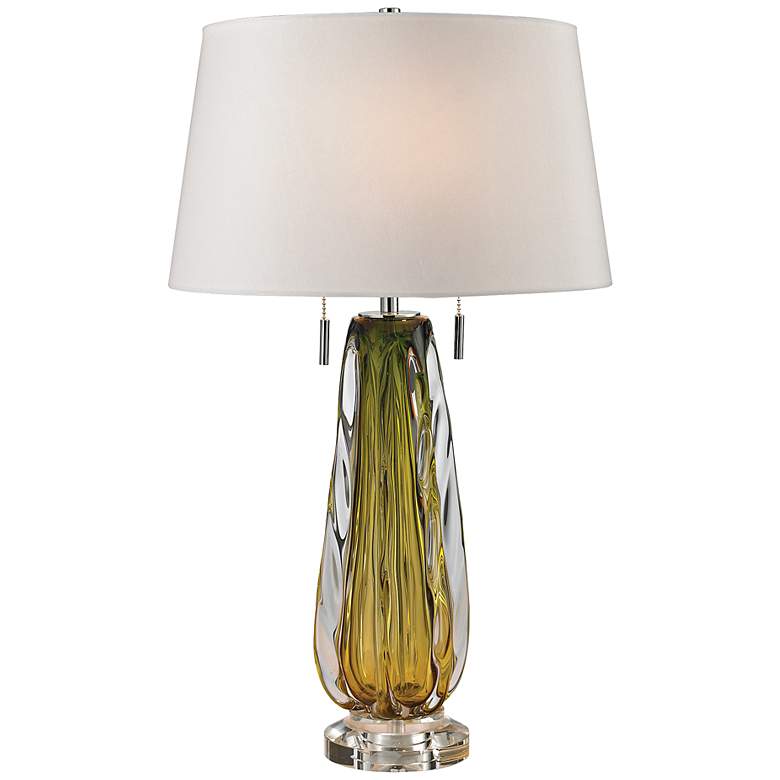 Image 1 Modena Green Free Blown Glass Table Lamp