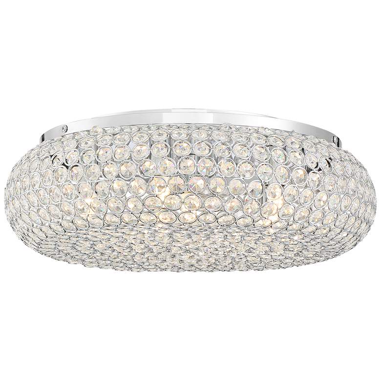 Image 4 Modern 15 1/2 inch Wide Round Crystal and Chrome LED Ceiling Light more views