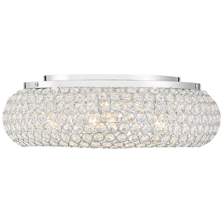 Image 5 Modern 15 1/2" Wide Round Crystal and Chrome LED Ceiling Light more views