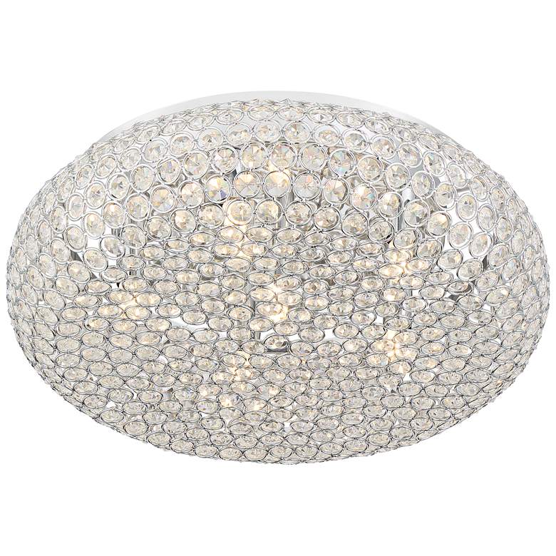 Image 6 Modern 15 1/2 inch Wide Round Crystal and Chrome LED Ceiling Light more views