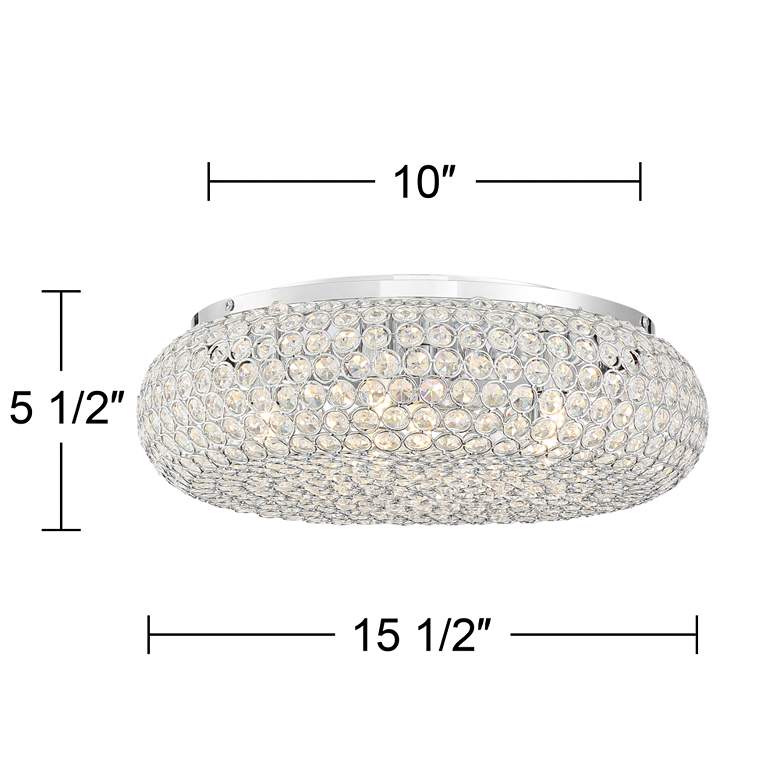 Modern 15 1/2 inch Wide Round Crystal and Chrome LED Ceiling Light more views