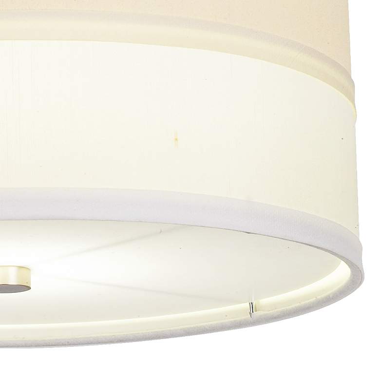 Modern 16 inch Wide Taupe and Cream Drum Shade Ceiling Light more views