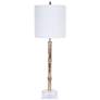 1_Modern 31" Distressed Gold and Silver Faux Bamboo Buffet Table Lamp