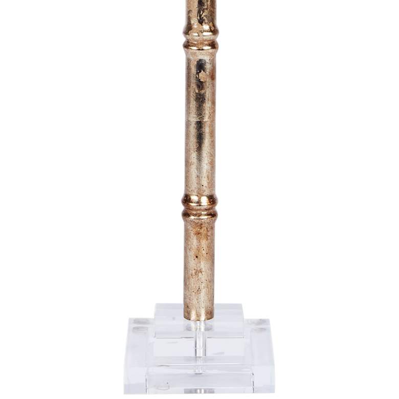 Image 3 Modern 31" Distressed Gold and Silver Faux Bamboo Buffet Table Lamp more views