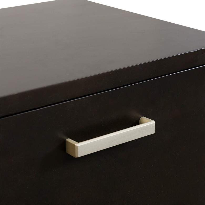Image 2 Modern 56" Wide Dark Brown Three Drawer Console Table more views