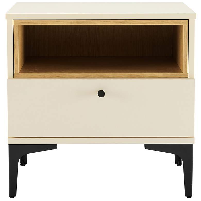 Image 2 Modern Amara Nightstand with 1 Full Extension Drawer and Metal Legs in and