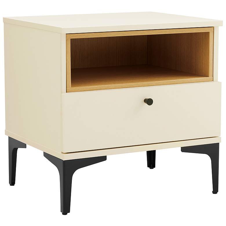 Image 6 Modern Amara Nightstand with 1 Full Extension Drawer and Metal Legs in and more views