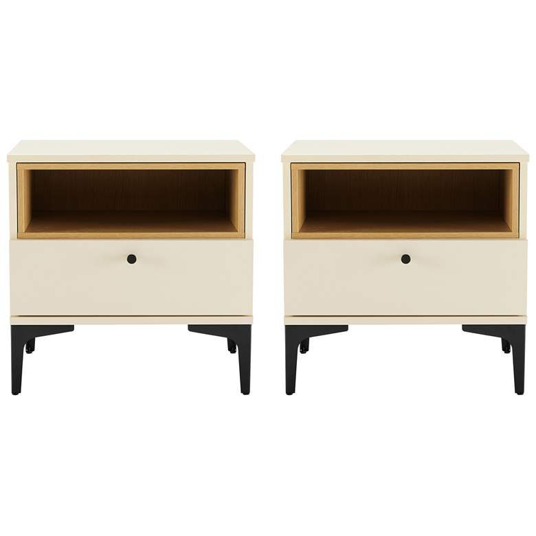 Image 2 Modern Amara Nightstand with 1 Full Extension Drawer and Metal Legs in and