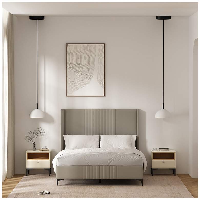 Image 1 Modern Amara Nightstand with 1 Full Extension Drawer and Metal Legs in and
