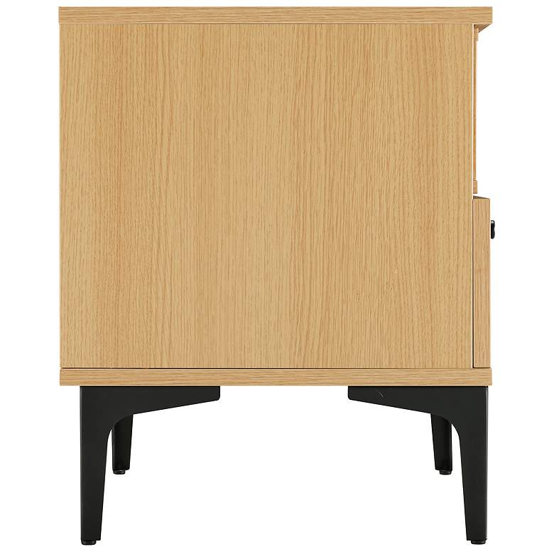 Image 7 Modern Amara Nightstand with 1 Full Extension Drawer and Metal Legs in Oak more views