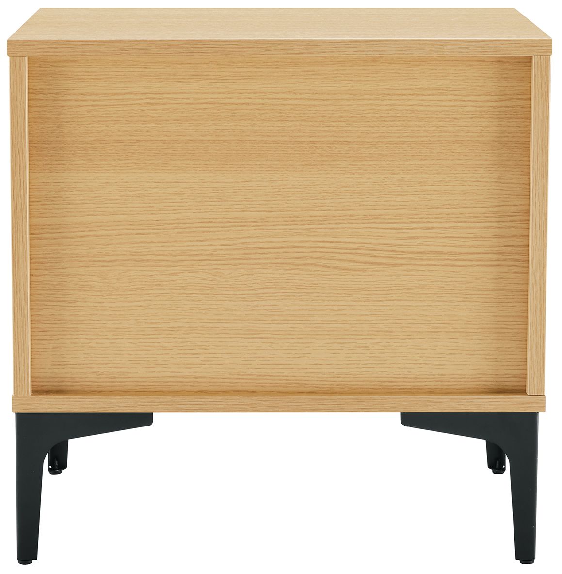 Modern Amara Nightstand with 1 Full Extension Drawer and Metal Legs in Oak-