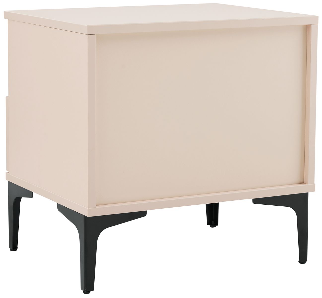 Modern Amara Nightstand with 1 Full Extension Drawer and Metal Legs in Pale
