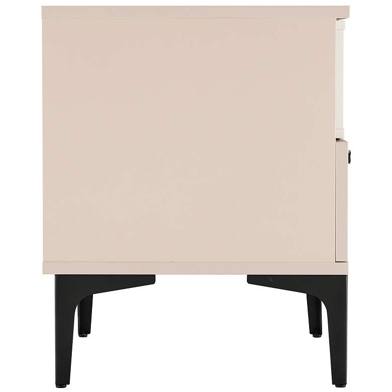 Image 5 Modern Amara Nightstand with 1 Full Extension Drawer and Metal Legs in Pale more views