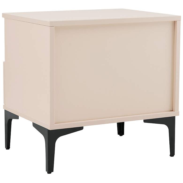 Image 6 Modern Amara Nightstand with 1 Full Extension Drawer and Metal Legs in Pale more views