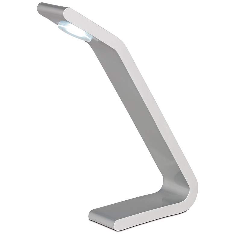Image 1 Modern Angle Satin Steel LED Desk Lamp