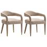 1_Modern Aspen Tweed Dining Armchair in Gold Dust  - Set of 2