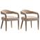Modern Aspen Tweed Dining Armchair in Gold Dust  - Set of 2