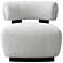 Modern Bartow Woven Fabric Accent Chair in Ivory and Black