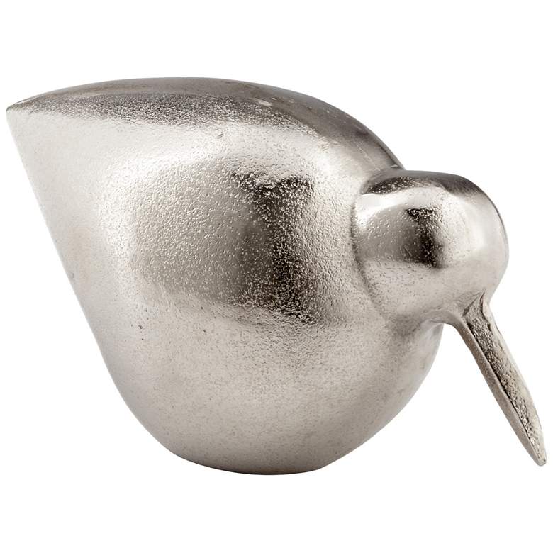 Image 1 Modern Bird 6" High Raw Nickel Accent Sculpture