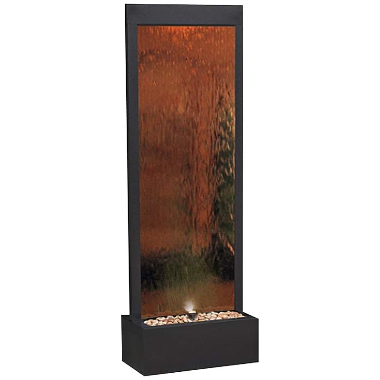 Modern Black and Bronze Mirror 72&quot; High Panel Fountain