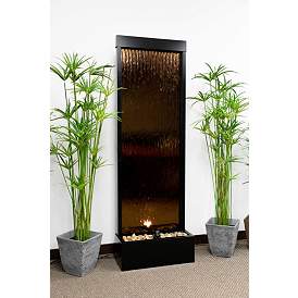 Image2 of Modern Black and Bronze Mirror 72" High Panel Fountain more views