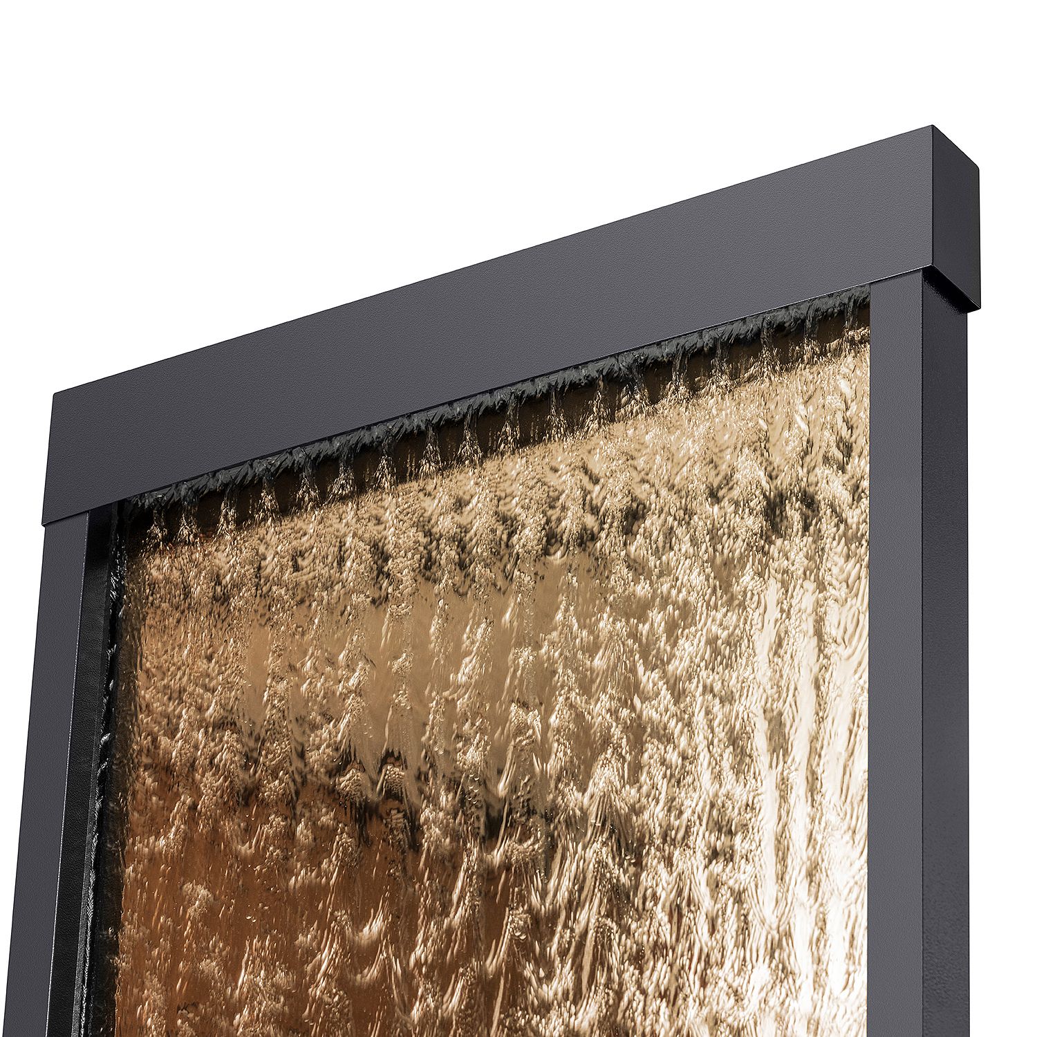 Image 6 Modern Black and Bronze Mirror 72" High Panel Fountain more views