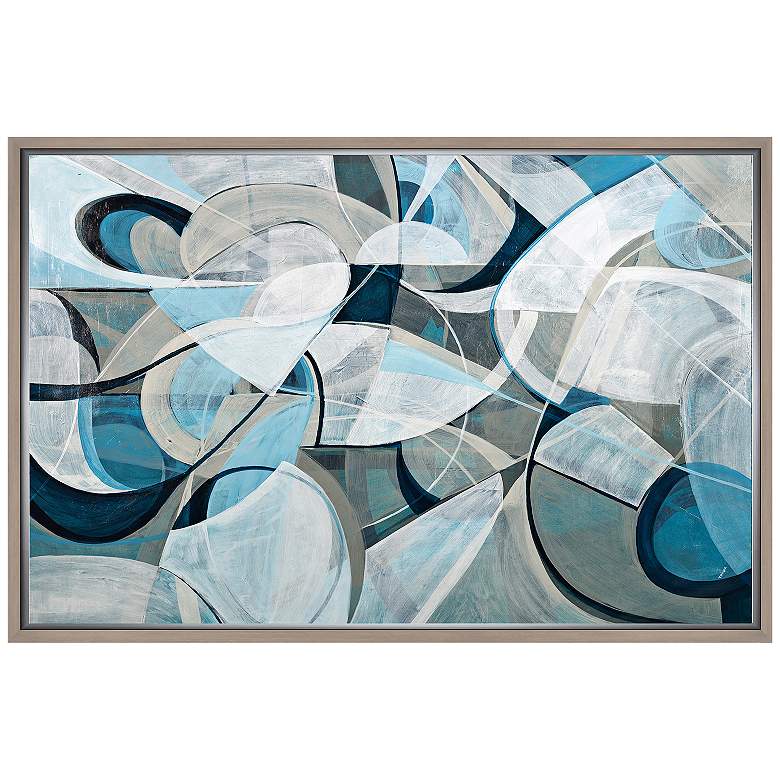 Image 1 Modern Blues 21 3/4 inch Wide Framed Canvas Wall Art