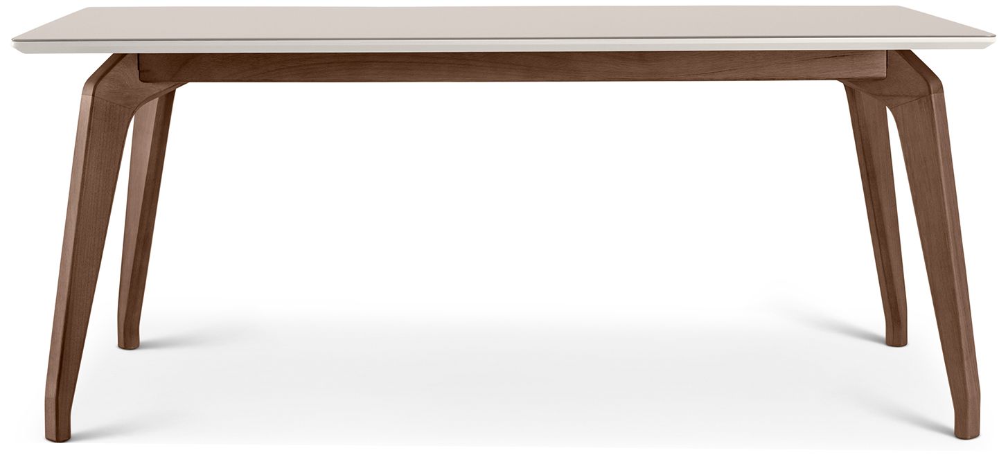 Image 2 Modern Brazilian 70.75" Wide Off White, Nogal Rectangular Dining Table more views