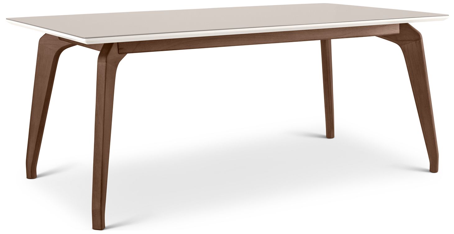 Image 3 Modern Brazilian 70.75" Wide Off White, Nogal Rectangular Dining Table more views